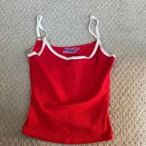 Edikted Scarlet Camisole with Ivory Accents